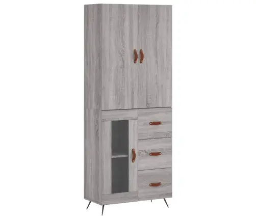 Komoda, Pilkos Ąžuolo Spalvos, 69,5X34X180cm Apdirbta Mediena