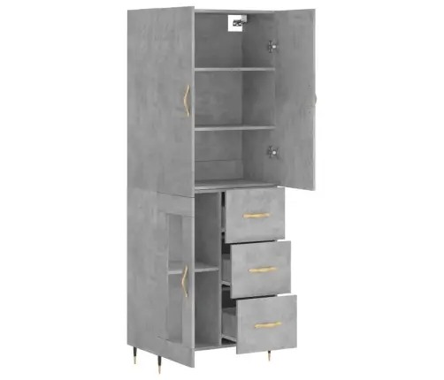 Komoda, Betono Pilkos Spalvos, 69,5X34X180cm Apdirbta Mediena Komoda, Betono Pilkos Spalvos, 69,5X34X180cm Apdirbta Mediena