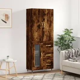 Komoda, Dūminio Ąžuolo Spalvos, 69,5X34X180cm Apdirbta Mediena