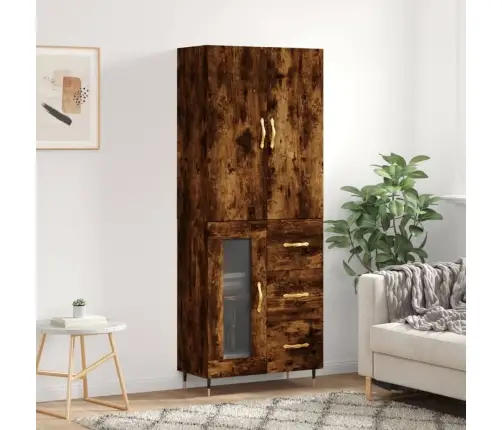 Komoda, Dūminio Ąžuolo Spalvos, 69,5X34X180cm Apdirbta Mediena