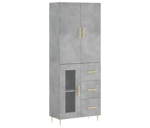 Augstais Skapis, Pelēks, 69,5X34X180 Cm, Inženierijas Koks Vidaxl