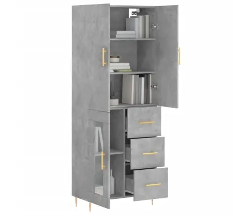 Augstais Skapis, Pelēks, 69,5X34X180 Cm, Inženierijas Koks Vidaxl