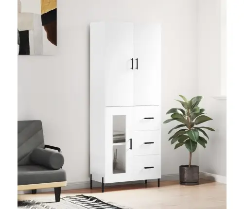 Augstais Skapis, Balts, 69,5X34X180 Cm, Inženierijas Koks Vidaxl