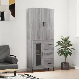 Augstais Skapis, Pelēks, 69,5X34X180 Cm, Inženierijas Koks Vidaxl