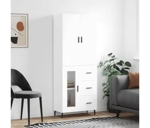 Kõrge Kapp, Valge, 69,5 X 34 X 180 cm Tehispuit