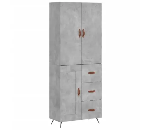 Augstais Skapis, Pelēks, 69,5X34X180 Cm, Inženierijas Koks Vidaxl