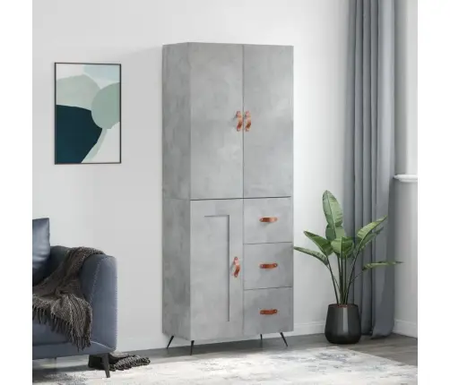 Augstais Skapis, Pelēks, 69,5X34X180 Cm, Inženierijas Koks Vidaxl