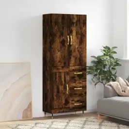 Kõrge Kapp, Suitsutatud Tamm, 69,5 X 34 X 180 cm Tehispuit