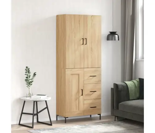 Kõrge Kapp, Sonoma Tamm, 69,5 X 34 X 180 cm Tehispuit