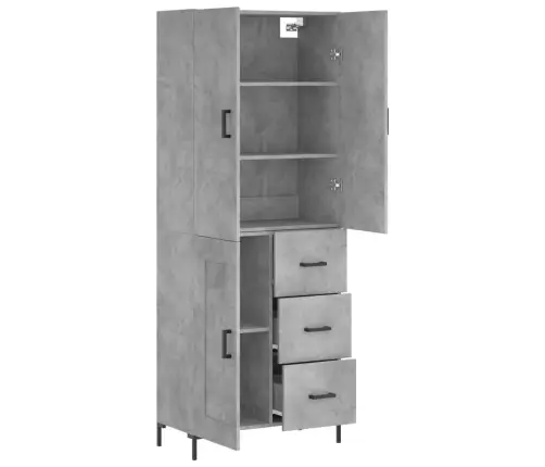 Augstais Skapis, Pelēks, 69,5X34X180 Cm, Inženierijas Koks Vidaxl