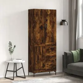 Kõrge Kapp, Suitsutatud Tamm, 69,5 X 34 X 180 cm Tehispuit