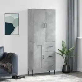 Augstais Skapis, Pelēks, 69,5X34X180 Cm, Inženierijas Koks Vidaxl