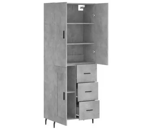 Augstais Skapis, Pelēks, 69,5X34X180 Cm, Inženierijas Koks Vidaxl