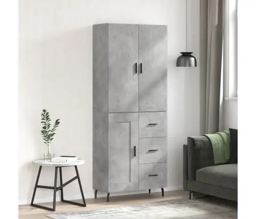 Augstais Skapis, Pelēks, 69,5X34X180 Cm, Inženierijas Koks Vidaxl