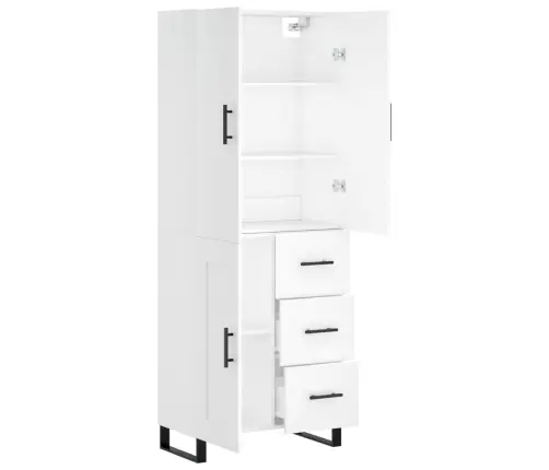 Kõrge Kapp, Valge, 69,5 X 34 X 180 cm Tehispuit