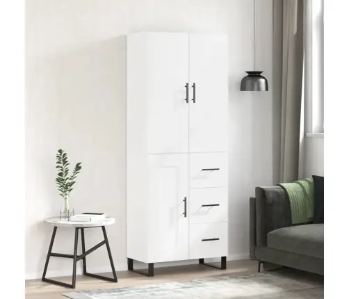 Kõrge Kapp, Valge, 69,5 X 34 X 180 cm Tehispuit