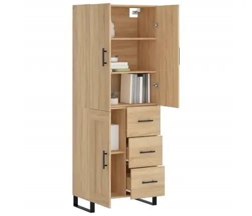 Augstais Skapis, Ozolkoka, 69,5X34X180 Cm, Inženierijas Koks Vidaxl