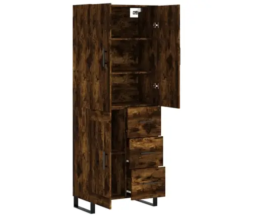 Kõrge Kapp, Suitsutatud Tamm, 69,5 X 34 X 180 cm Tehispuit