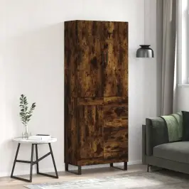 Kõrge Kapp, Suitsutatud Tamm, 69,5 X 34 X 180 cm Tehispuit