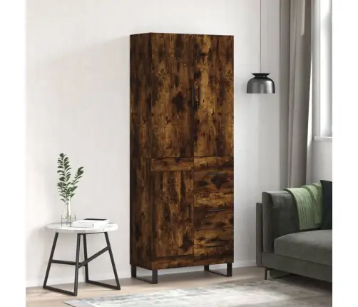 Kõrge Kapp, Suitsutatud Tamm, 69,5 X 34 X 180 cm Tehispuit