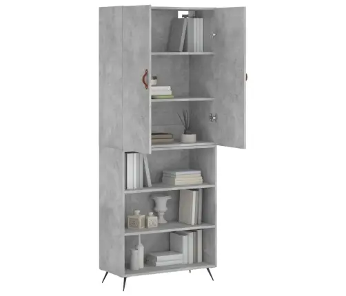 Augstais Skapis, Pelēks, 69,5X34X180 Cm, Inženierijas Koks Vidaxl