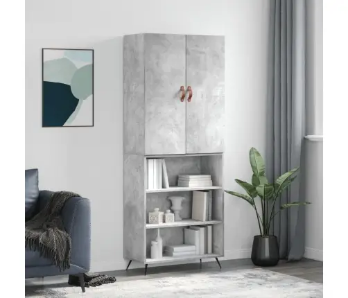 Augstais Skapis, Pelēks, 69,5X34X180 Cm, Inženierijas Koks Vidaxl