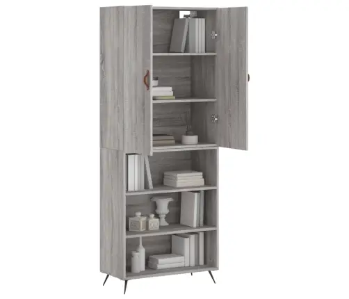 Augstais Skapis, Pelēks, 69,5X34X180 Cm, Inženierijas Koks Vidaxl