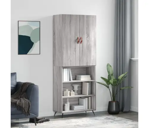 Augstais Skapis, Pelēks, 69,5X34X180 Cm, Inženierijas Koks Vidaxl