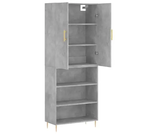 Augstais Skapis, Pelēks, 69,5X34X180 Cm, Inženierijas Koks Vidaxl