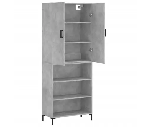 Augstais Skapis, Pelēks, 69,5X34X180 Cm, Inženierijas Koks Vidaxl