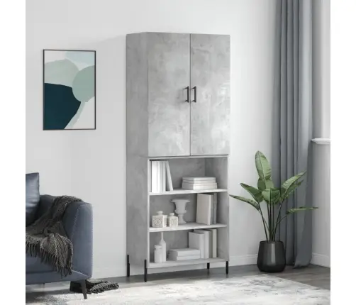 Komoda, Betono Pilkos Spalvos, 69,5X34X180cm Apdirbta Mediena