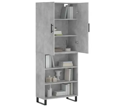 Augstais Skapis, Pelēks, 69,5X34X180 Cm, Inženierijas Koks Vidaxl