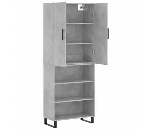 Augstais Skapis, Pelēks, 69,5X34X180 Cm, Inženierijas Koks Vidaxl