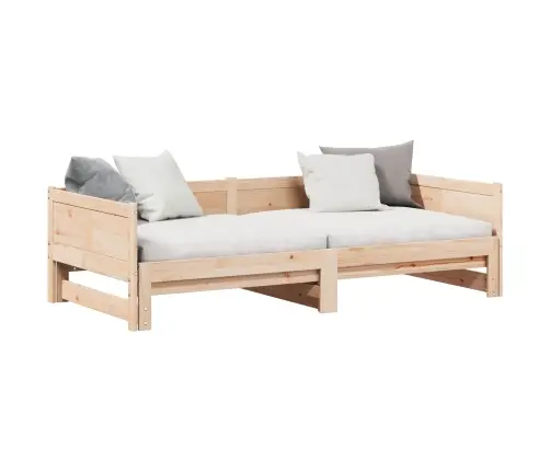 Izvelkamā Dienas Gulta 90X200 Cm Masīvkoks Priede Vidaxl