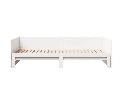 Izvelkamā Dienas Gulta Balta 90X200 Cm Masīvkoks Priede Vidaxl