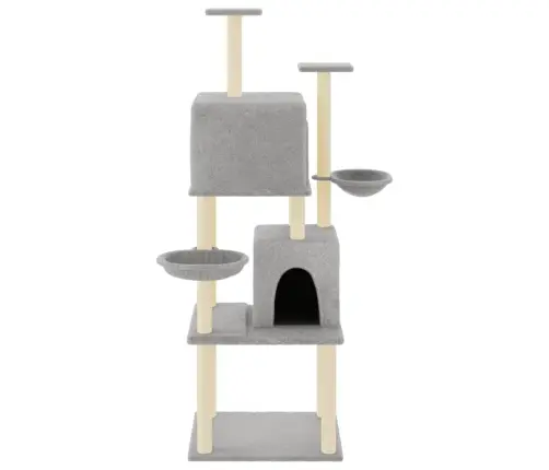 Kaķu Māja Ar Sizala Stabiem Nagu Asināšanai, 180 Cm, Pelēka Vidaxl