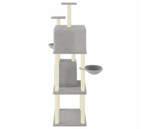 Kaķu Māja Ar Sizala Stabiem Nagu Asināšanai, 180 Cm, Pelēka Vidaxl