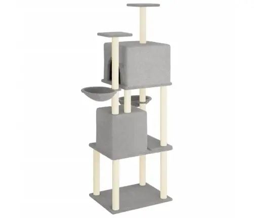 Kaķu Māja Ar Sizala Stabiem Nagu Asināšanai, 180 Cm, Pelēka Vidaxl