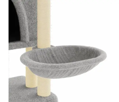 Kaķu Māja Ar Sizala Stabiem Nagu Asināšanai, 180 Cm, Pelēka Vidaxl