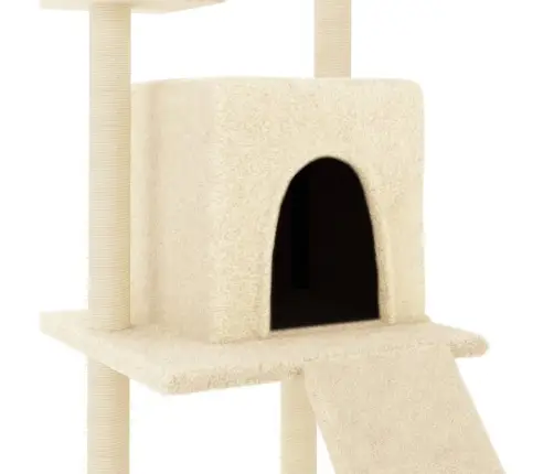 Kassimaja Sisalköitega Kraapimispuuga, Kreemjas, 110 Cm