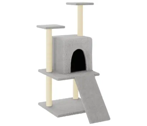 Kaķu Māja Ar Sizala Stabiem Nagu Asināšanai, 110 Cm, Pelēka Vidaxl