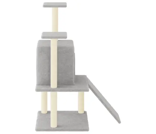 Kaķu Māja Ar Sizala Stabiem Nagu Asināšanai, 110 Cm, Pelēka Vidaxl