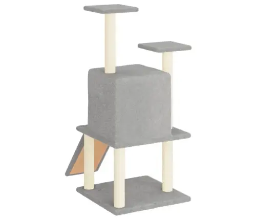 Kaķu Māja Ar Sizala Stabiem Nagu Asināšanai, 110 Cm, Pelēka Vidaxl