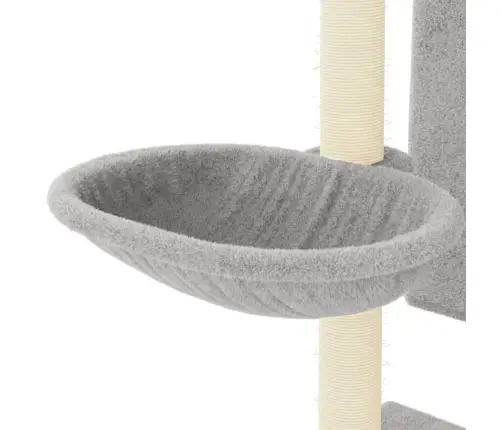 Kaķu Māja Ar Sizala Stabiem Nagu Asināšanai, 130,5 Cm, Pelēka Vidaxl