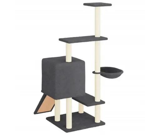 Draskyklė Katėms Su Stovais Iš Sizalio, Tamsiai Pilka, 130,5Cm