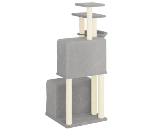 Kaķu Māja Ar Sizala Stabiem Nagu Asināšanai, 122 Cm, Pelēka Vidaxl