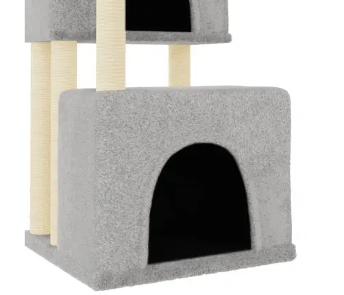 Kaķu Māja Ar Sizala Stabiem Nagu Asināšanai, 122 Cm, Pelēka Vidaxl