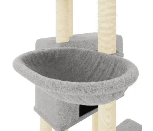Kaķu Māja Ar Sizala Stabiem Nagu Asināšanai, 122 Cm, Pelēka Vidaxl