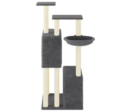 Kaķu Māja Ar Sizala Stabiem Nagu Asināšanai, 122 Cm, Pelēka Vidaxl