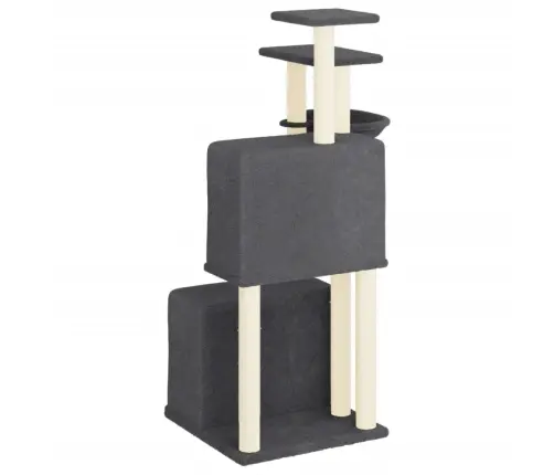 Kaķu Māja Ar Sizala Stabiem Nagu Asināšanai, 122 Cm, Pelēka Vidaxl